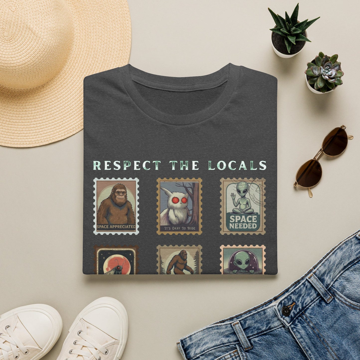 Alien Postage Stamp Graphic Tee — "Space Needed" Retro Sci‑Fi T-Shirt