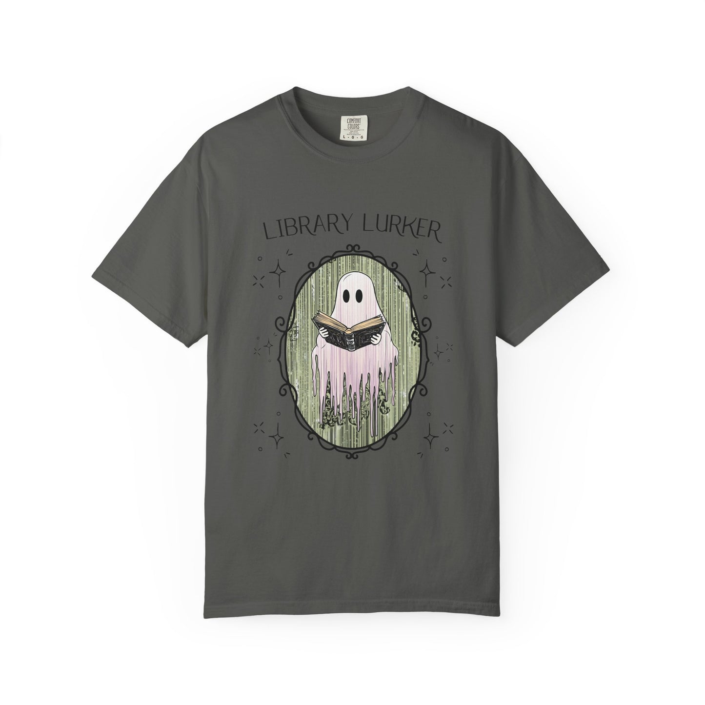 Library Lurker T-Shirt — Cute Ghost Book Lover Tee