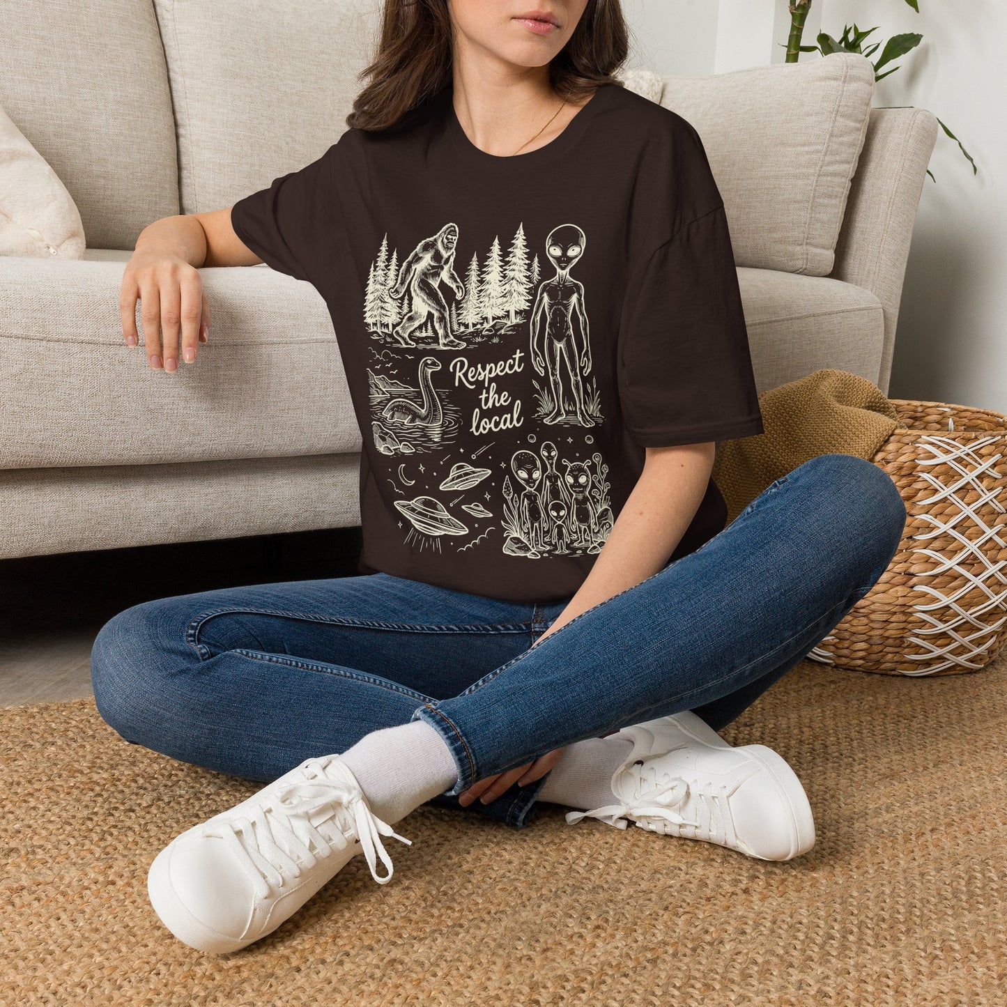 Respect the Local T-Shirt — Sasquatch, Aliens & Cryptid Graphic Tee