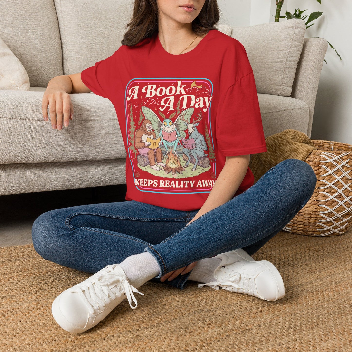 A Book A Day T‑Shirt — Retro Fairy Tale Reading Graphic Tee