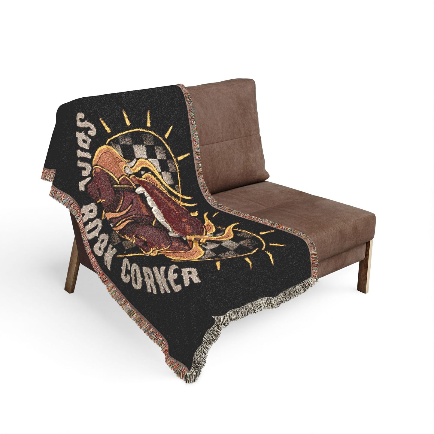 Spicy Boar Corner Woven Blanket | Retro