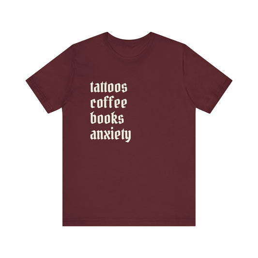 Tattoos coffee books anxiety