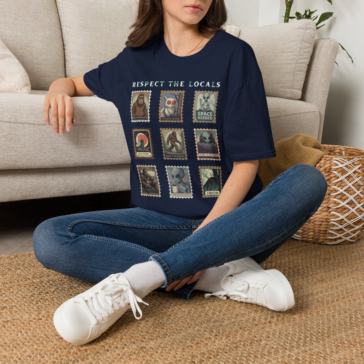 Alien Postage Stamp Graphic Tee — "Space Needed" Retro Sci‑Fi T-Shirt