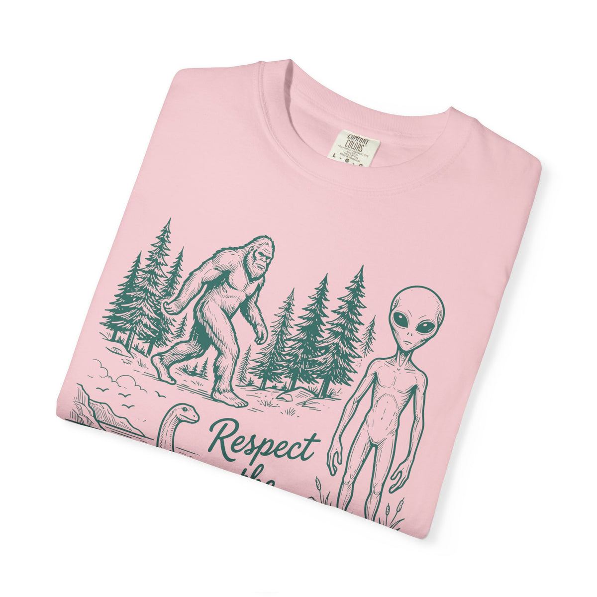 Respect the Local Alien T-Shirt — Retro UFO & Bigfoot Graphic Tee