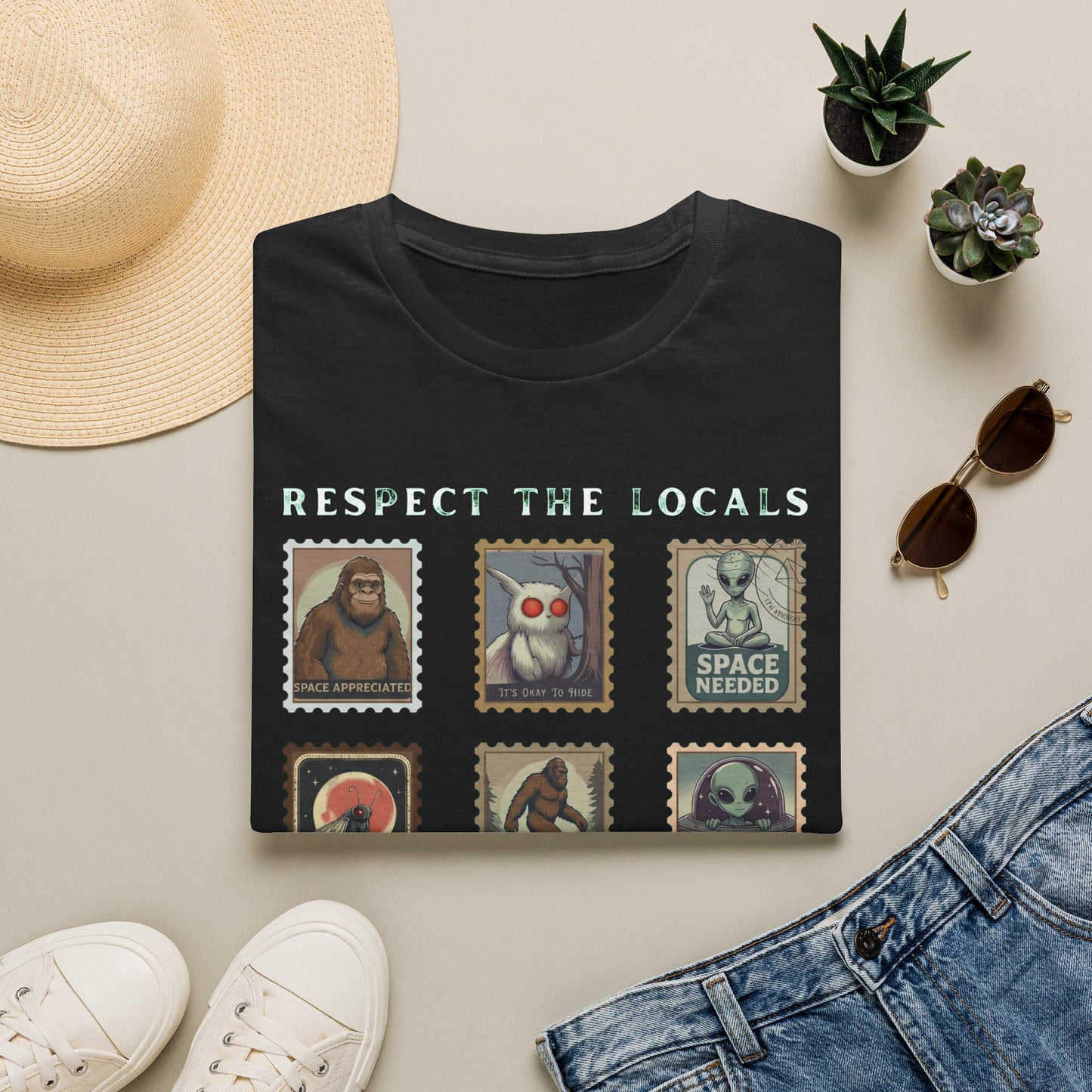 Alien Postage Stamp Graphic Tee — "Space Needed" Retro Sci‑Fi T-Shirt