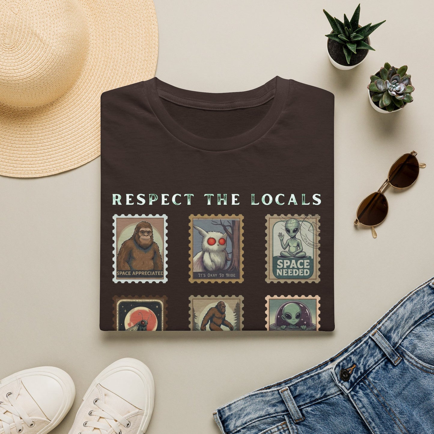 Alien Postage Stamp Graphic Tee — "Space Needed" Retro Sci‑Fi T-Shirt