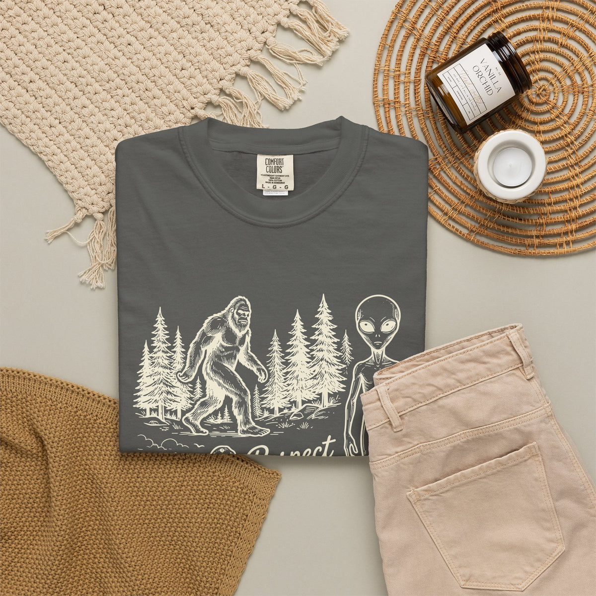 Respect the Locals Alien & Bigfoot Graphic T-Shirt
