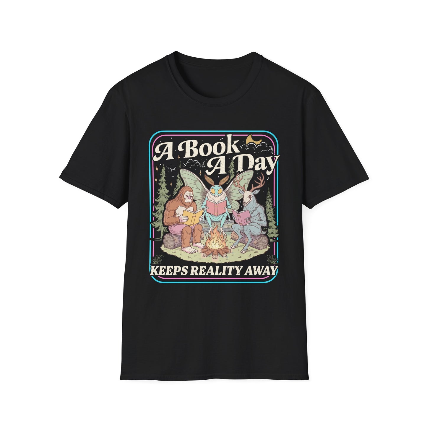 A Book A Day T‑Shirt — Retro Fairy Tale Reading Graphic Tee