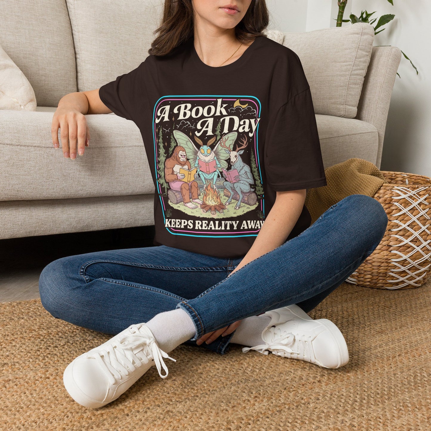 A Book A Day T‑Shirt — Retro Fairy Tale Reading Graphic Tee