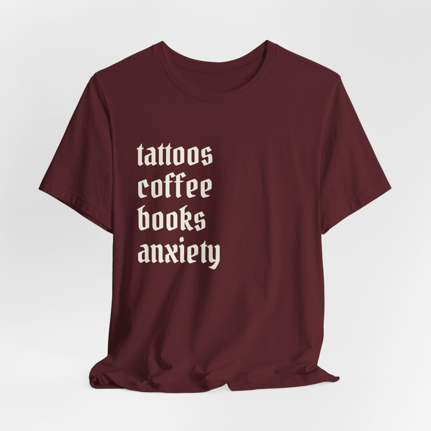 Tattoos coffee books anxiety