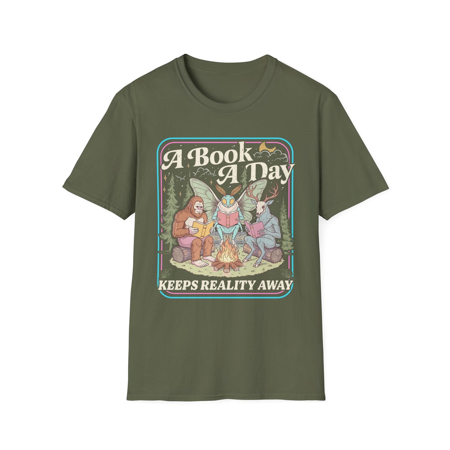 A Book A Day T‑Shirt — Retro Fairy Tale Reading Graphic Tee