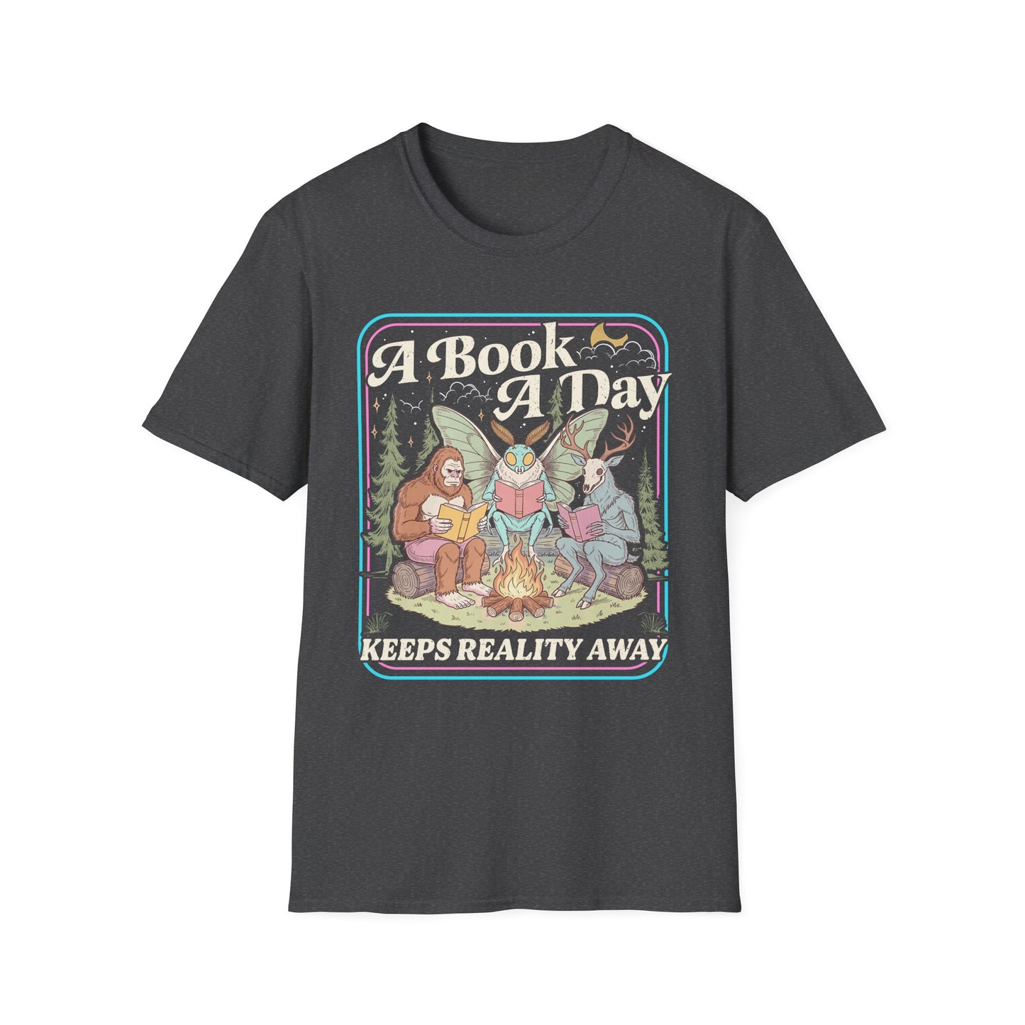 A Book A Day T‑Shirt — Retro Fairy Tale Reading Graphic Tee