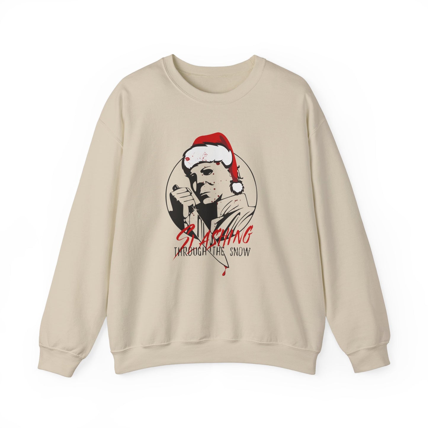 Slashing Through the Snow Gildan Crewneck Sweatshirt