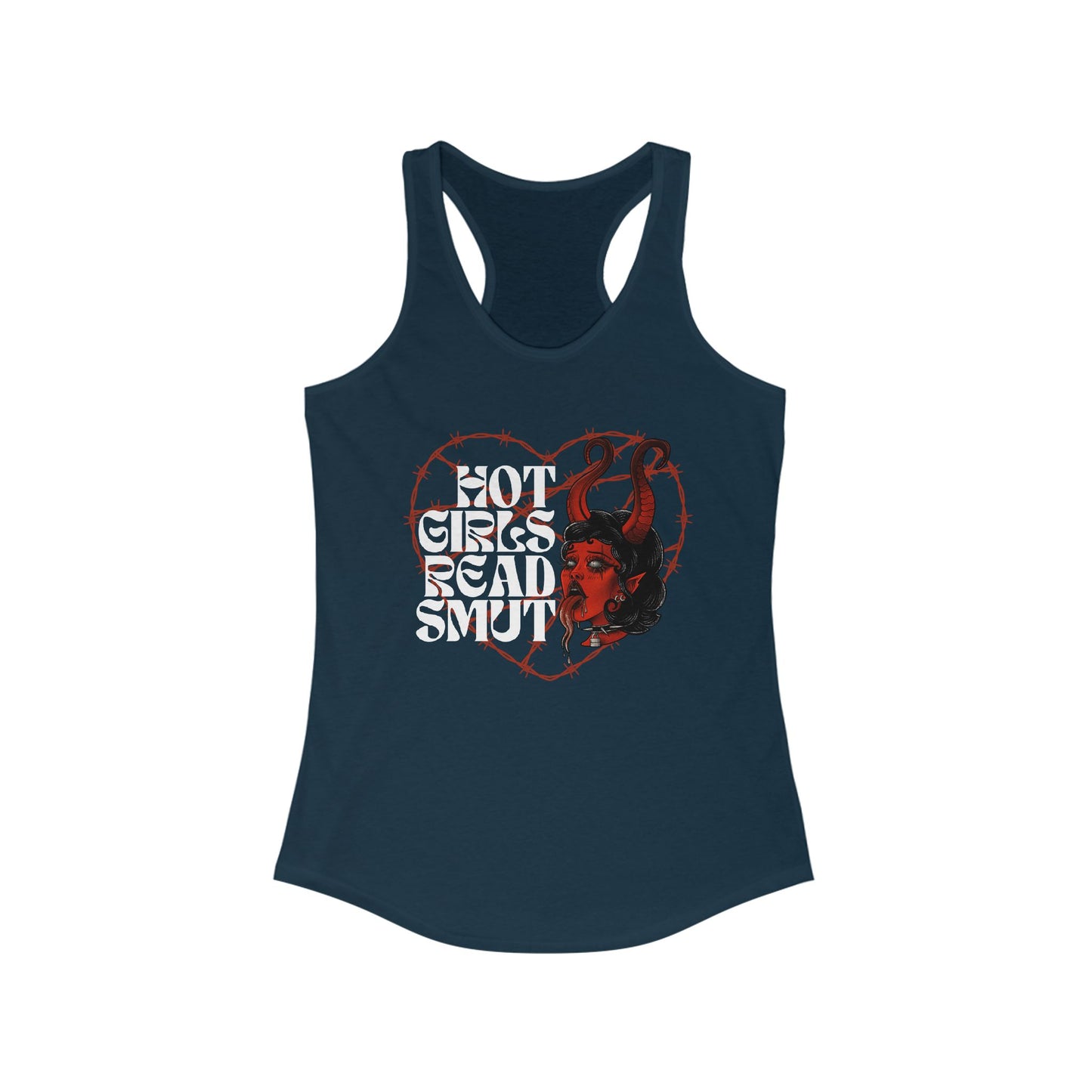 Hot Girls Read Smut Racerback Tank - Trendy Women’s Fitness Top