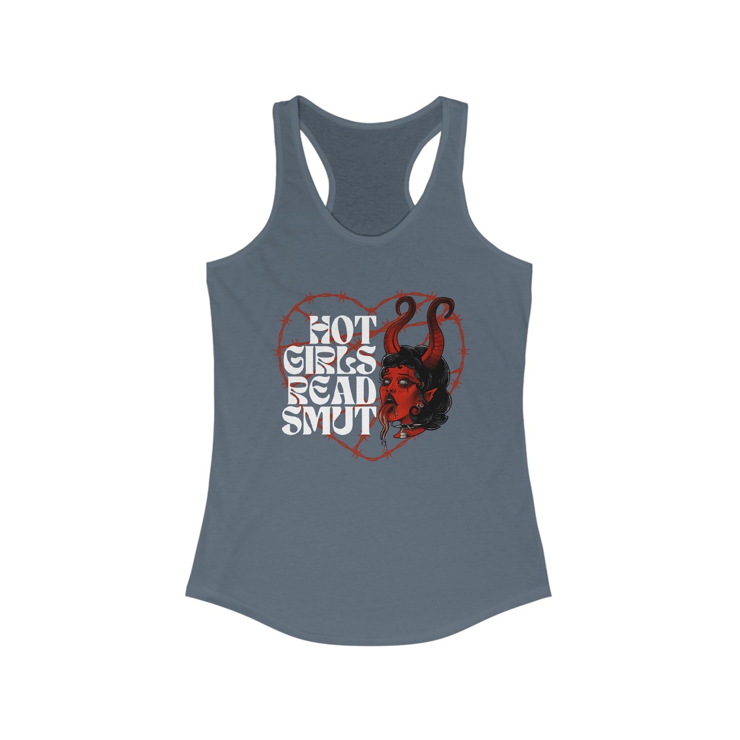 Hot Girls Read Smut Racerback Tank - Trendy Women’s Fitness Top