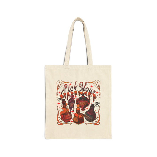 Pick your poison bookish tote