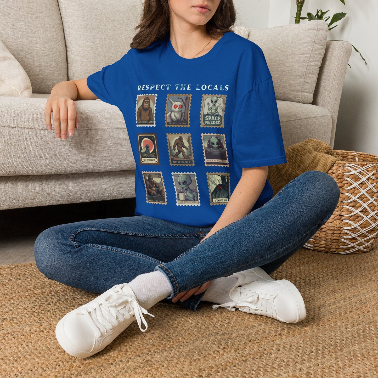 Alien Postage Stamp Graphic Tee — "Space Needed" Retro Sci‑Fi T-Shirt