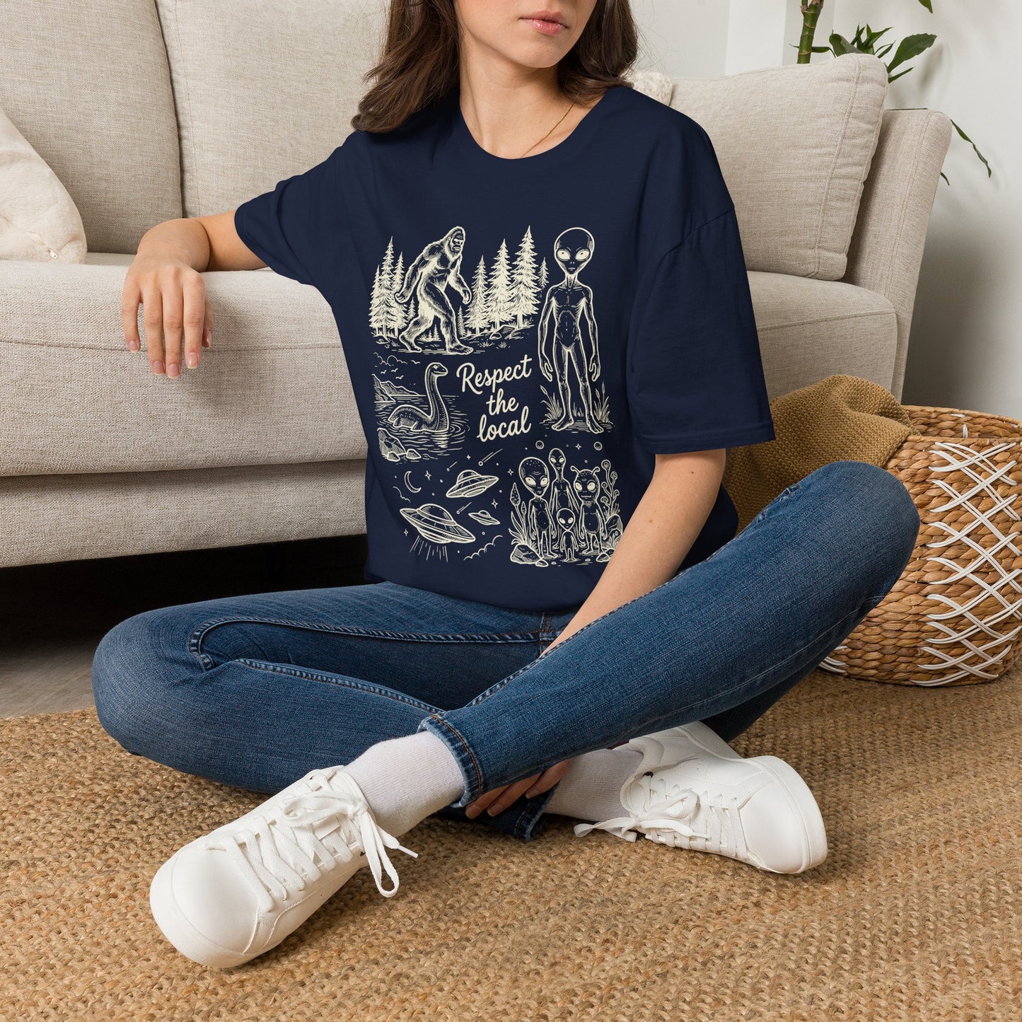 Respect the Local T-Shirt — Sasquatch, Aliens & Cryptid Graphic Tee