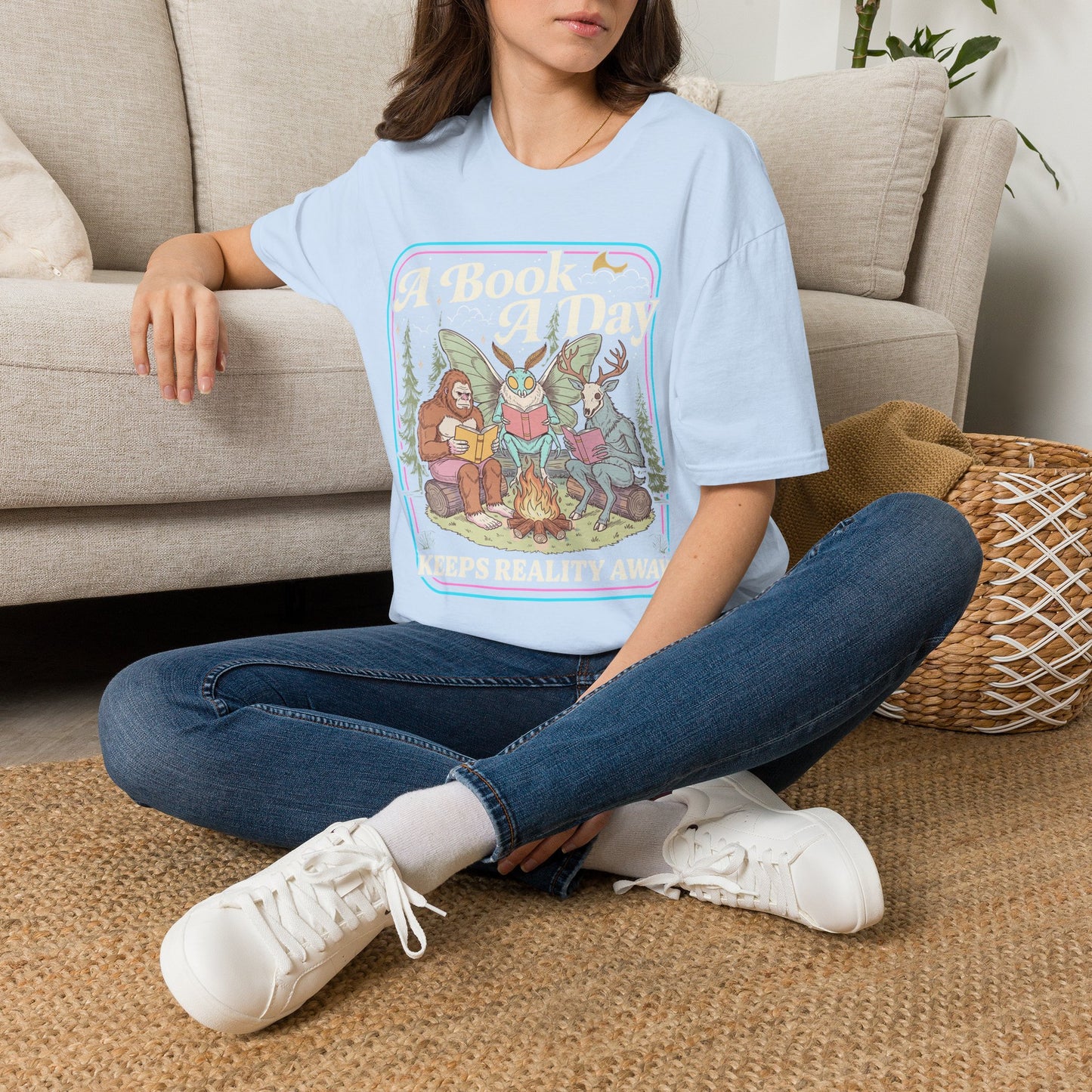 A Book A Day T‑Shirt — Retro Fairy Tale Reading Graphic Tee