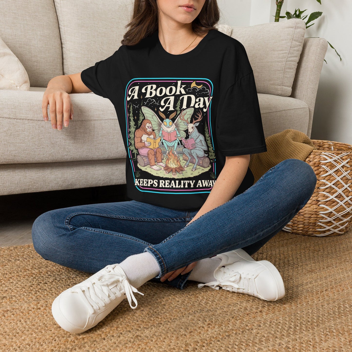 A Book A Day T‑Shirt — Retro Fairy Tale Reading Graphic Tee