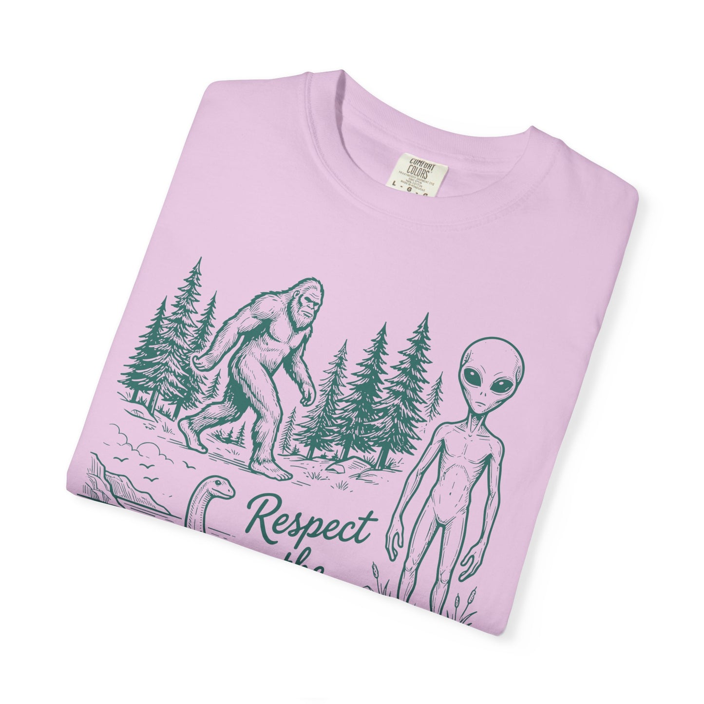 Respect the Local Alien T-Shirt — Retro UFO & Bigfoot Graphic Tee