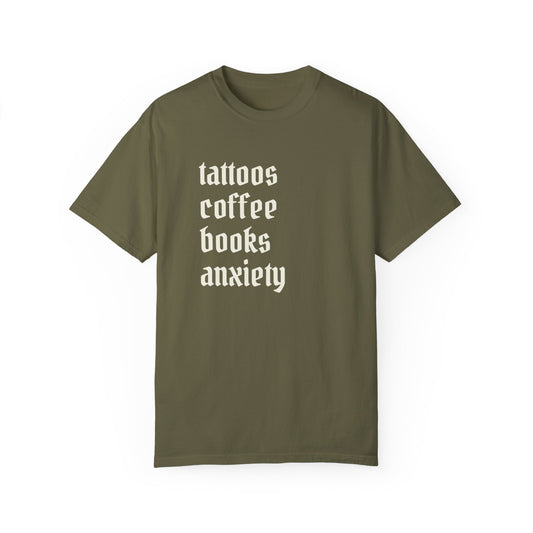 Tattoos coffee books anxiety