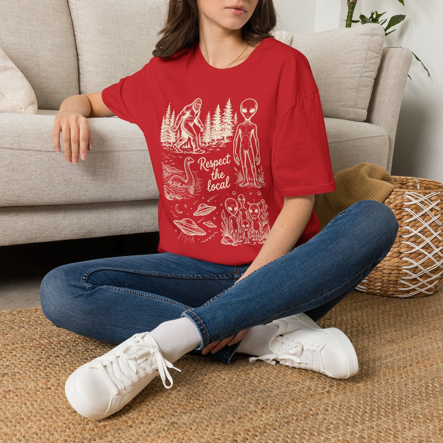 Respect the Local T-Shirt — Sasquatch, Aliens & Cryptid Graphic Tee