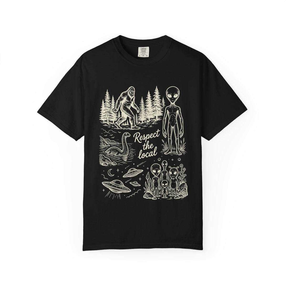 Respect the Locals Alien & Bigfoot Graphic T-Shirt