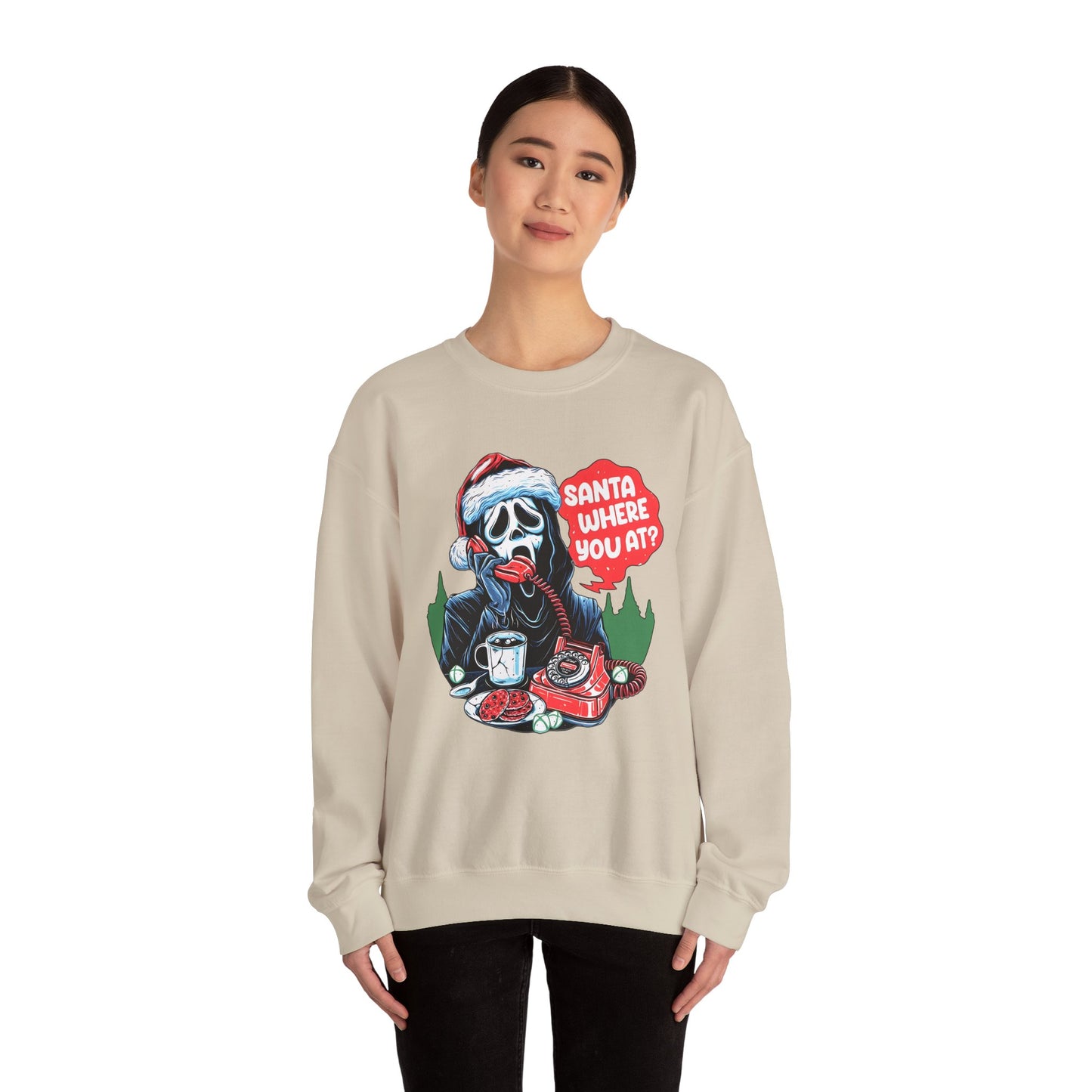 Santa Ghostface Gildan Crewneck Sweatshirt