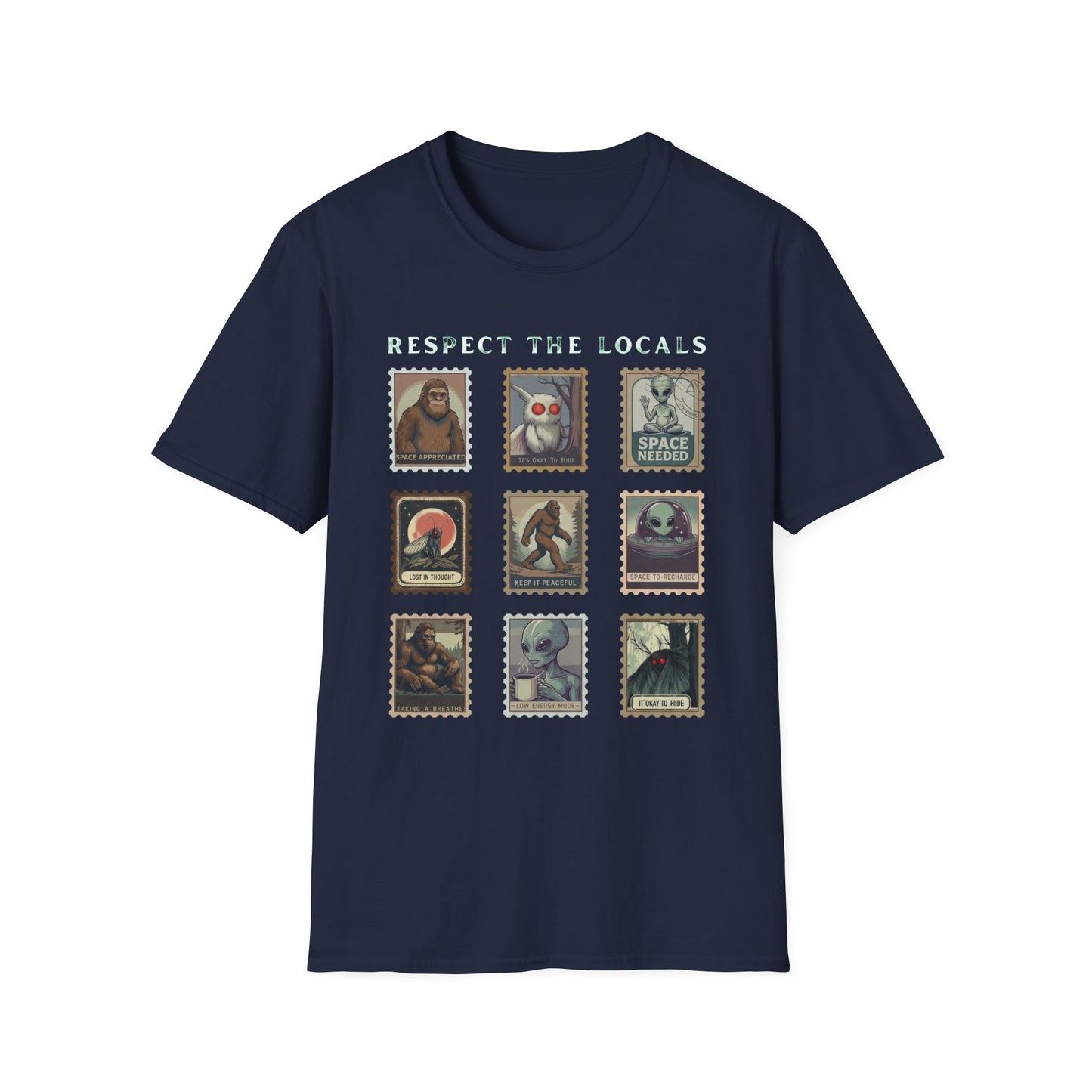 Alien Postage Stamp Graphic Tee — "Space Needed" Retro Sci‑Fi T-Shirt