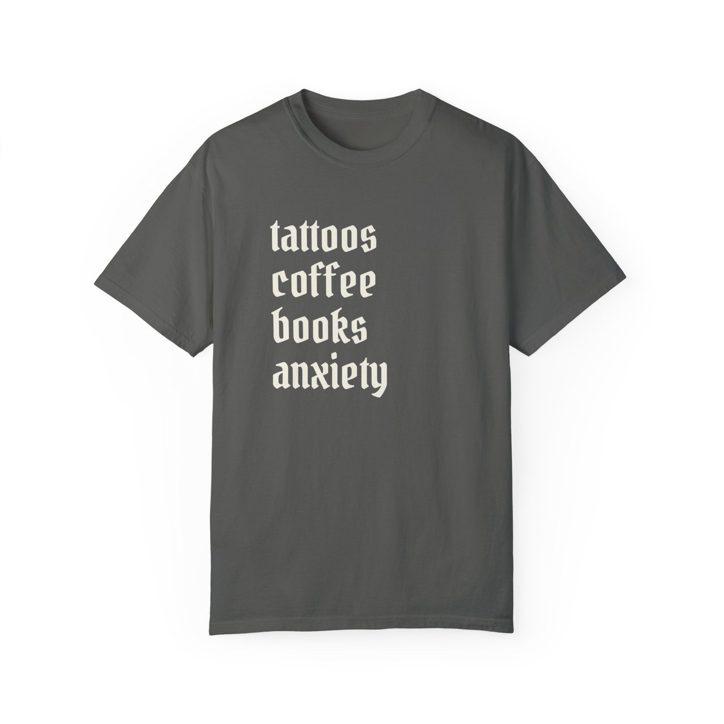 Tattoos coffee books anxiety