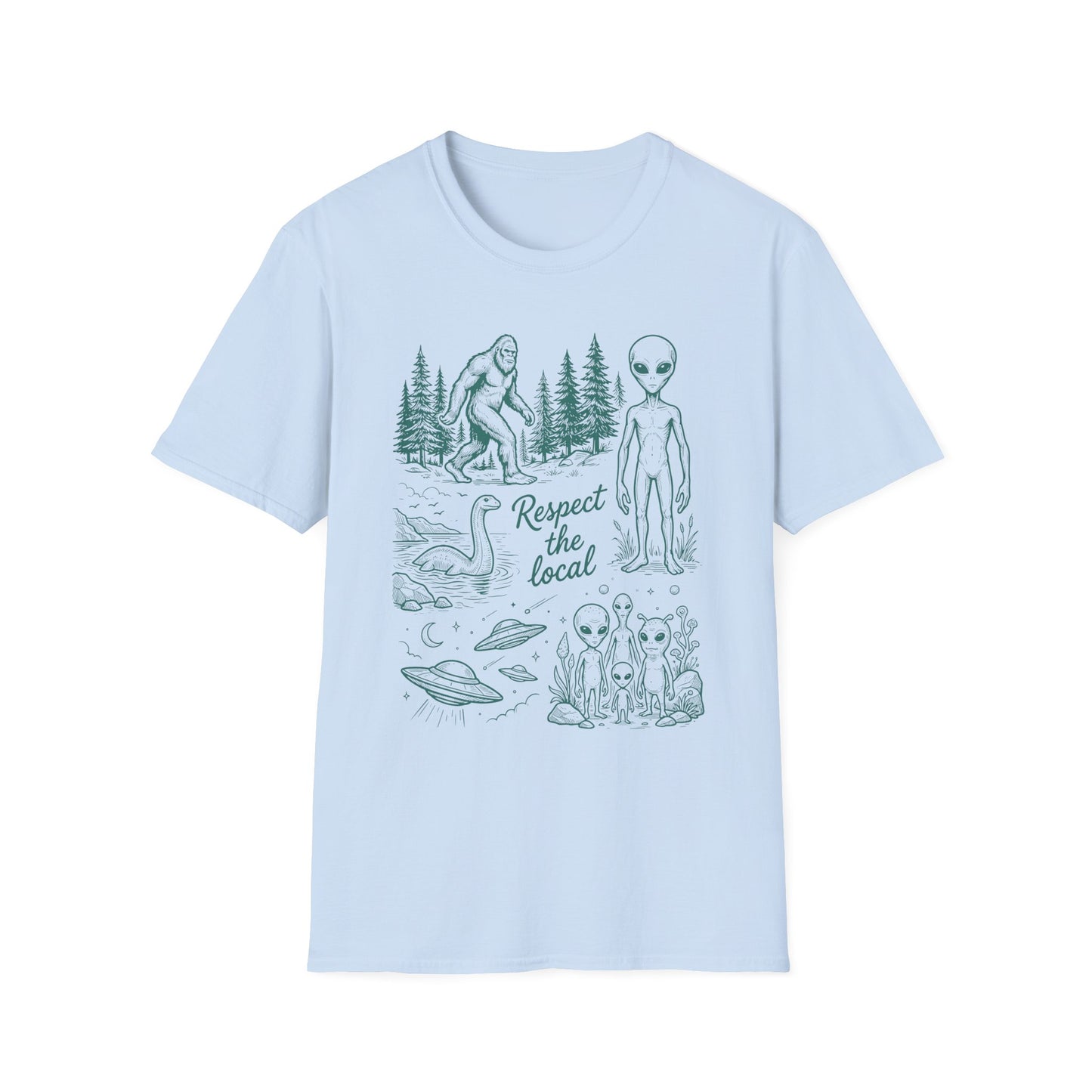 "Respect the Local" Sasquatch & Alien Graphic Tee