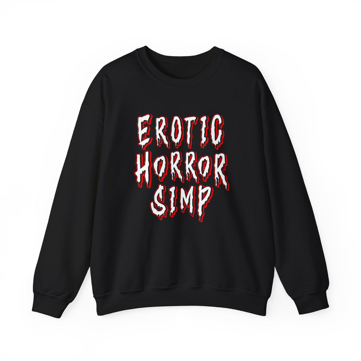 Horror Graphic Sweatshirt – “Erotic Horror Simp” Scary-Style Crewneck