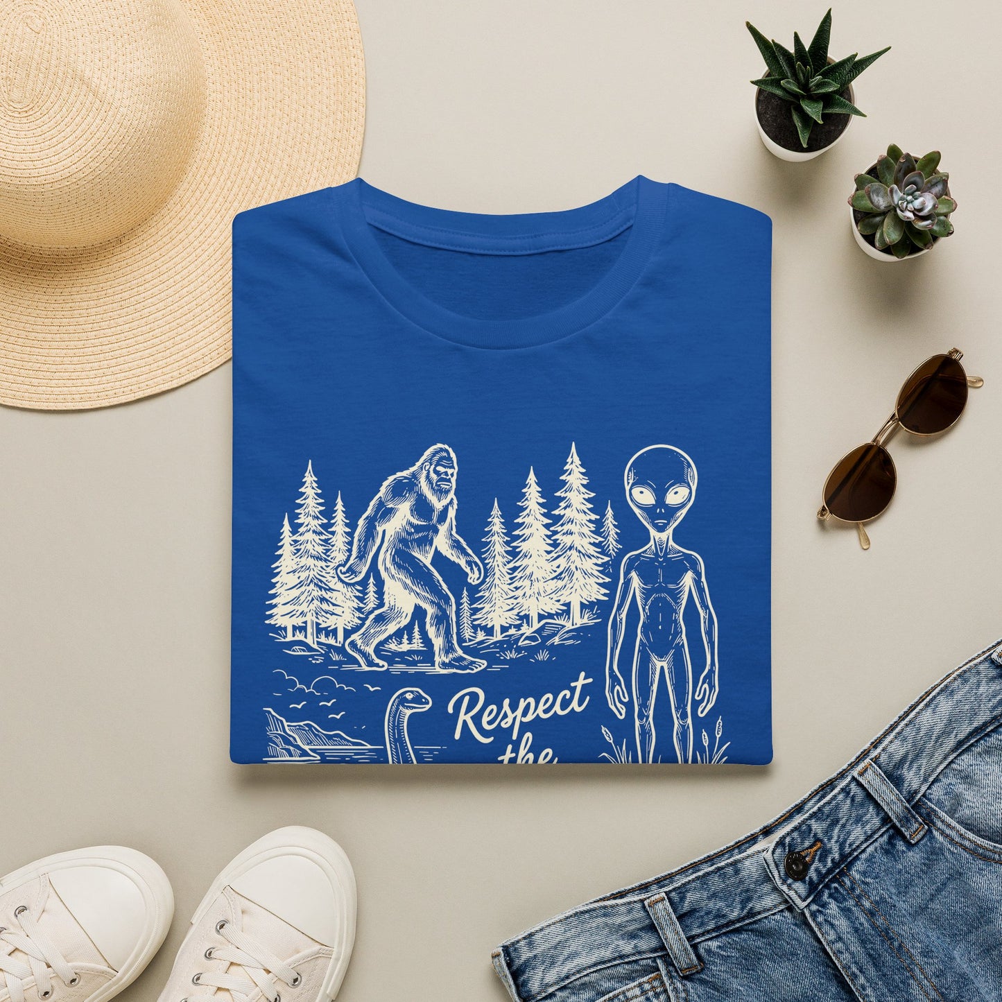 Respect the Local T-Shirt — Sasquatch, Aliens & Cryptid Graphic Tee