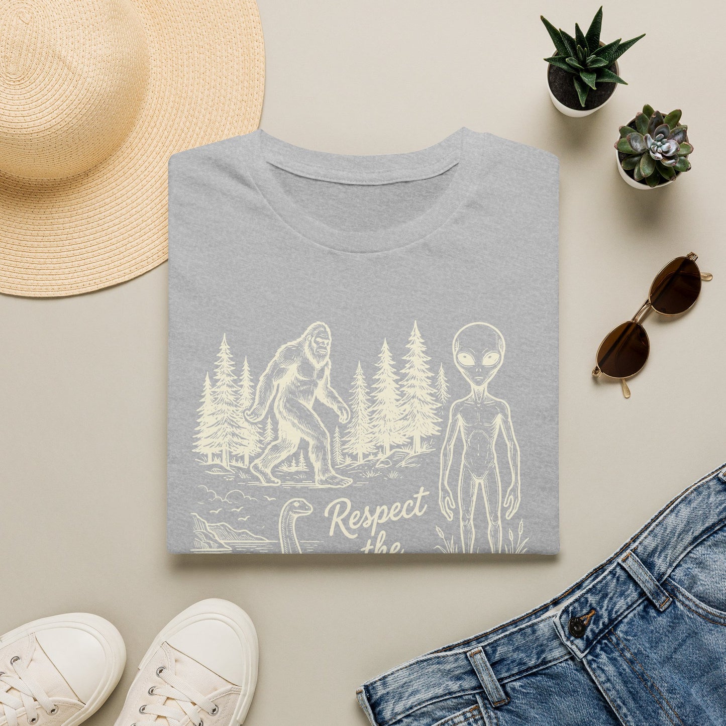 Respect the Local T-Shirt — Sasquatch, Aliens & Cryptid Graphic Tee