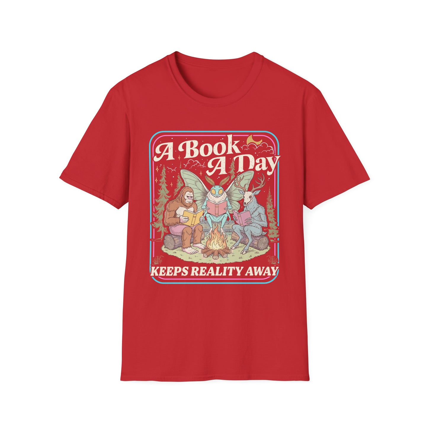 A Book A Day T‑Shirt — Retro Fairy Tale Reading Graphic Tee