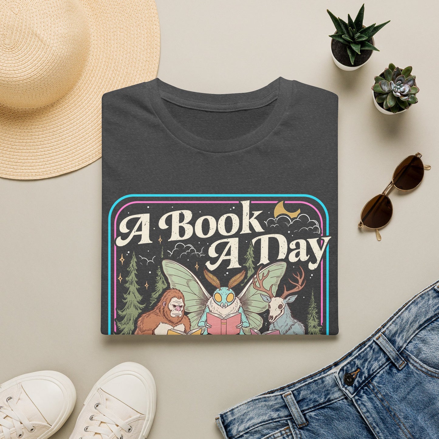 A Book A Day T‑Shirt — Retro Fairy Tale Reading Graphic Tee