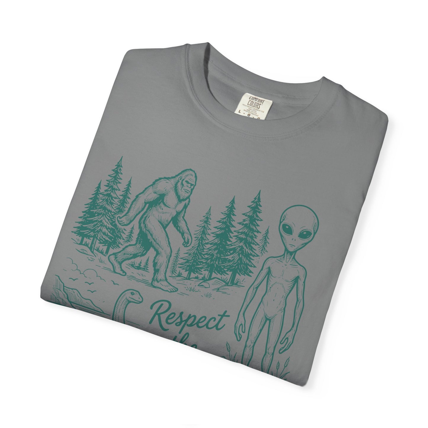 Respect the Local Alien T-Shirt — Retro UFO & Bigfoot Graphic Tee