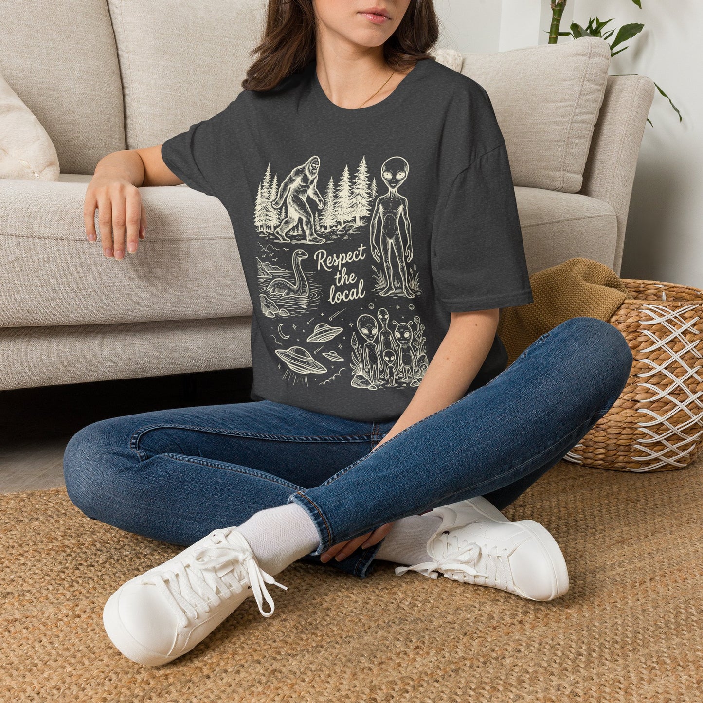 Respect the Local T-Shirt — Sasquatch, Aliens & Cryptid Graphic Tee