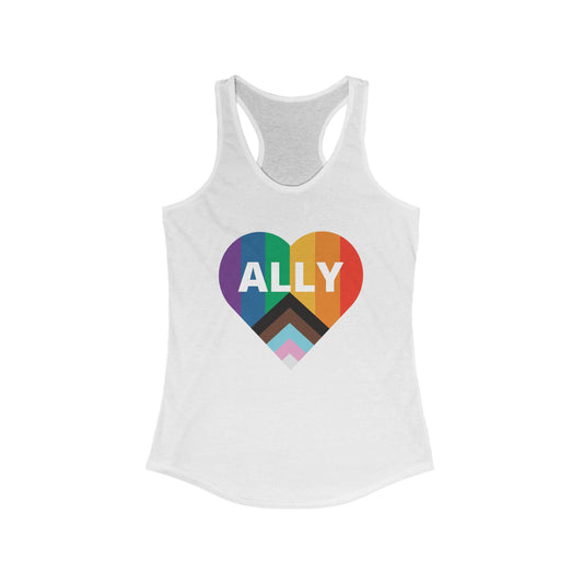 Pride Ally Heart Racerback Tank Top, LGBTQ+ Shirt, Summer Workout Top, Festival Apparel, Equality Pride Gear, Gift for Allies, [...]