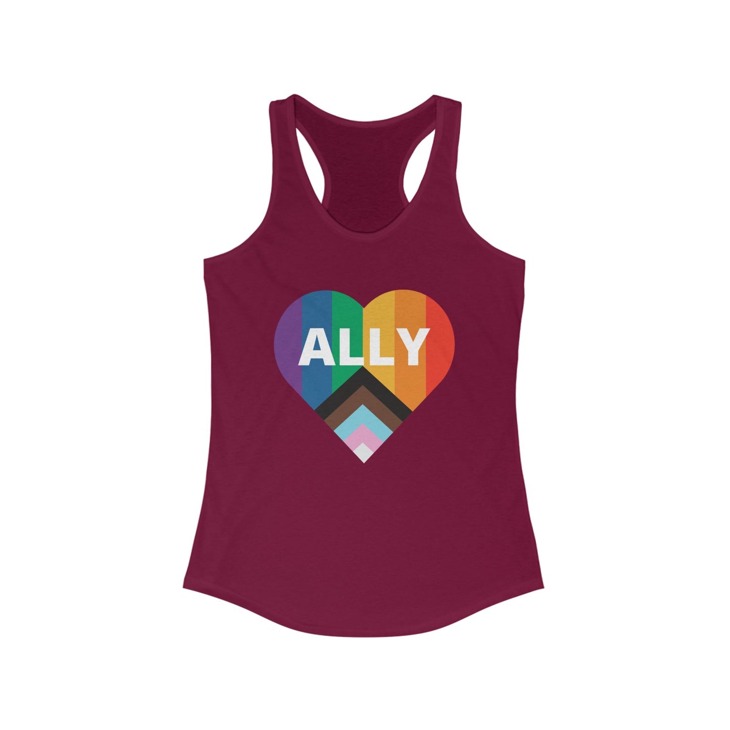Pride Ally Heart Racerback Tank Top, LGBTQ+ Shirt, Summer Workout Top, Festival Apparel, Equality Pride Gear, Gift for Allies, [...]