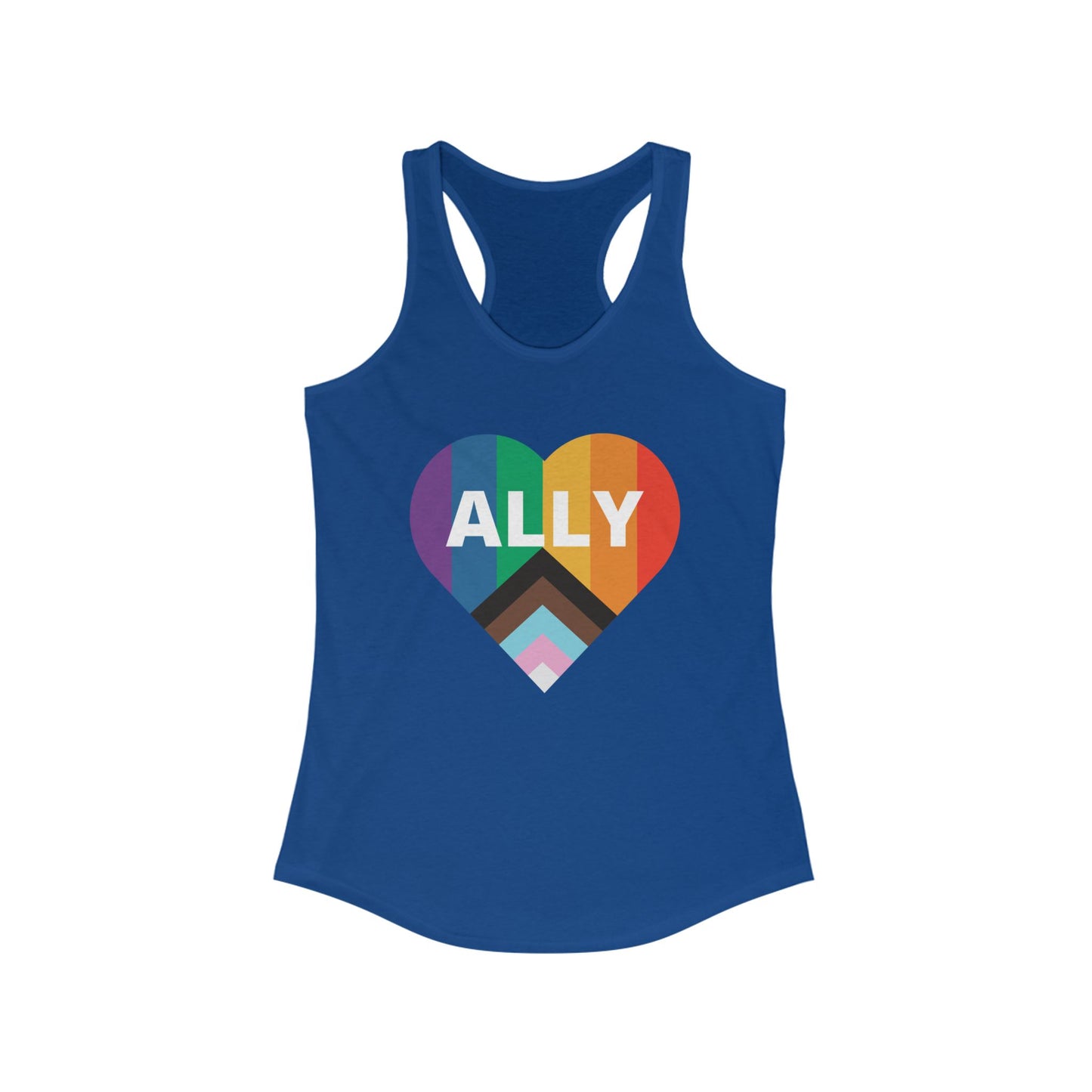 Pride Ally Heart Racerback Tank Top, LGBTQ+ Shirt, Summer Workout Top, Festival Apparel, Equality Pride Gear, Gift for Allies, [...]