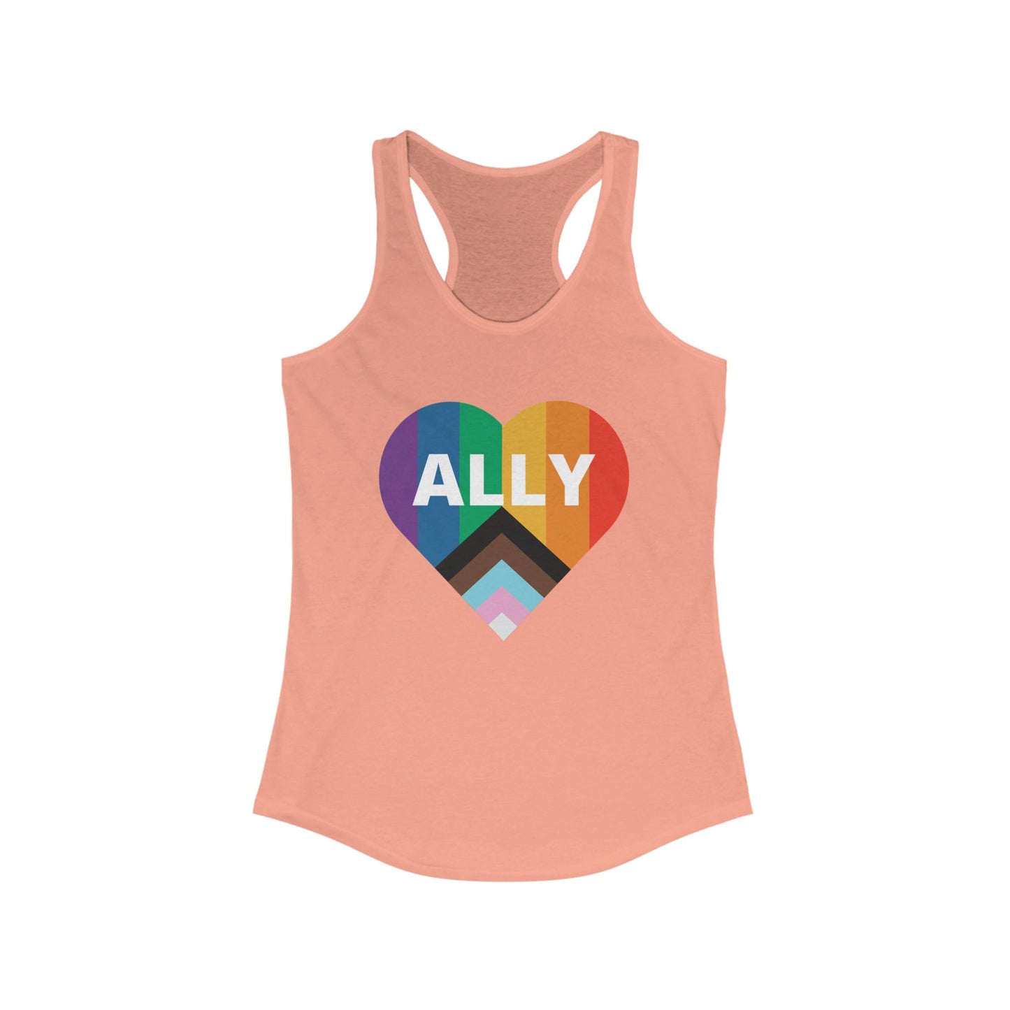Pride Ally Heart Racerback Tank Top, LGBTQ+ Shirt, Summer Workout Top, Festival Apparel, Equality Pride Gear, Gift for Allies, [...]