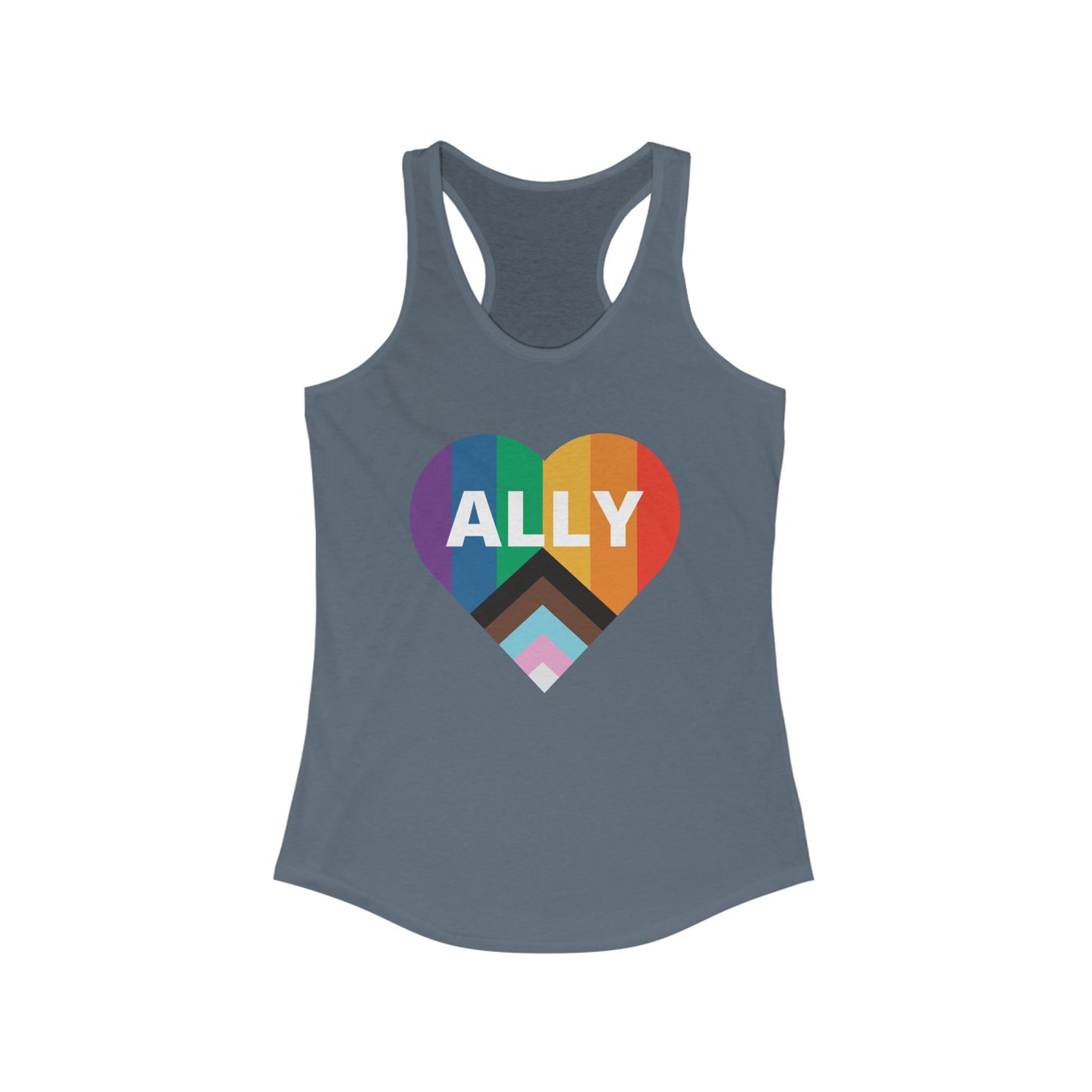 Pride Ally Heart Racerback Tank Top, LGBTQ+ Shirt, Summer Workout Top, Festival Apparel, Equality Pride Gear, Gift for Allies, [...]