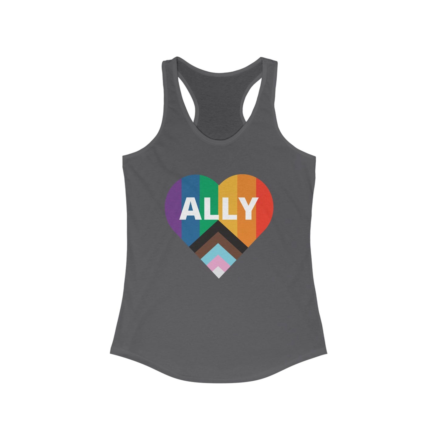 Pride Ally Heart Racerback Tank Top, LGBTQ+ Shirt, Summer Workout Top, Festival Apparel, Equality Pride Gear, Gift for Allies, [...]