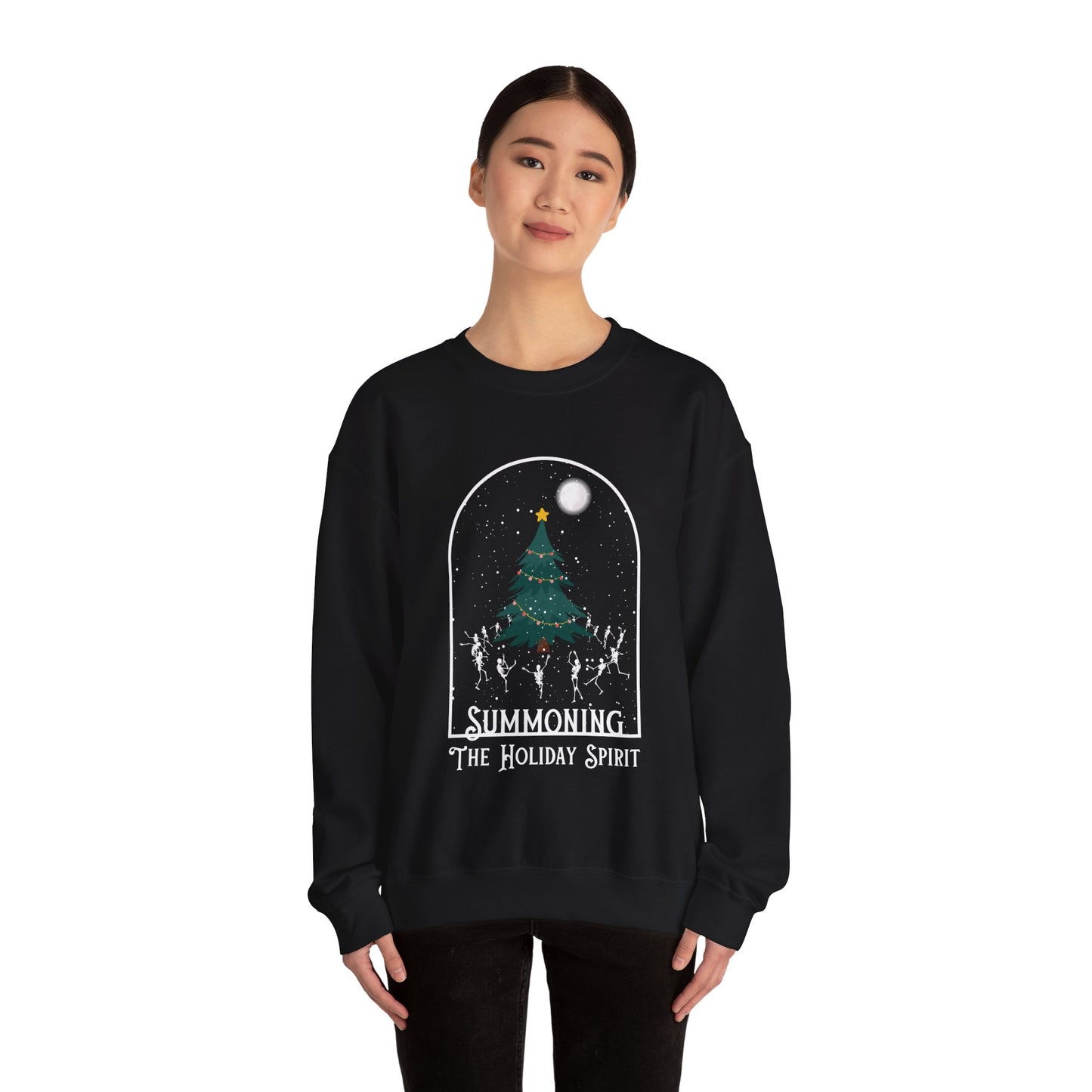 Summoning Holiday Spirit Gildan Crewneck Sweatshirt