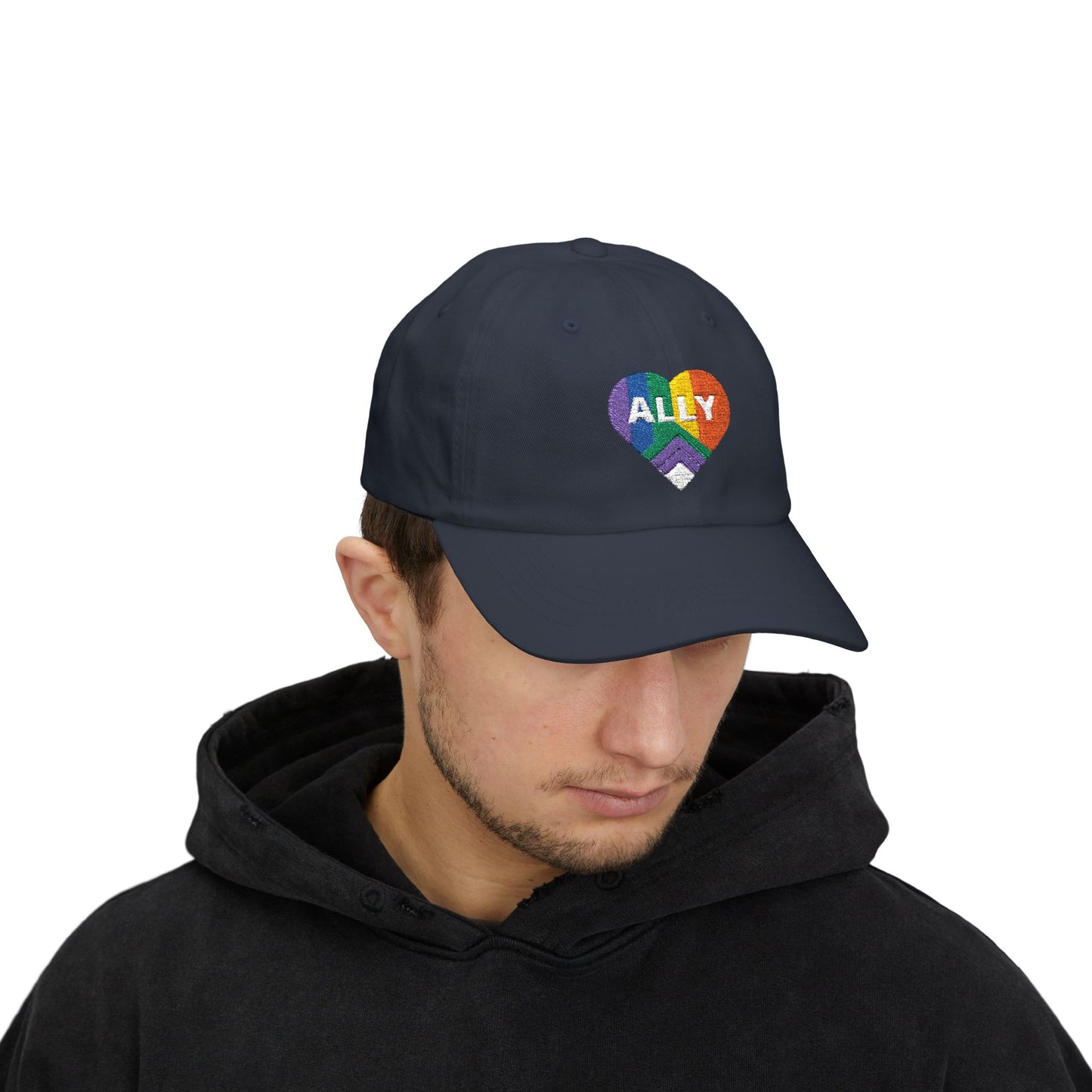 Pride Ally Classic Dad Cap, LGBTQ+ Hat, Adjustable Cap, Summer Accessory, Gift for Allies, Casual Style, Outdoor Fashion