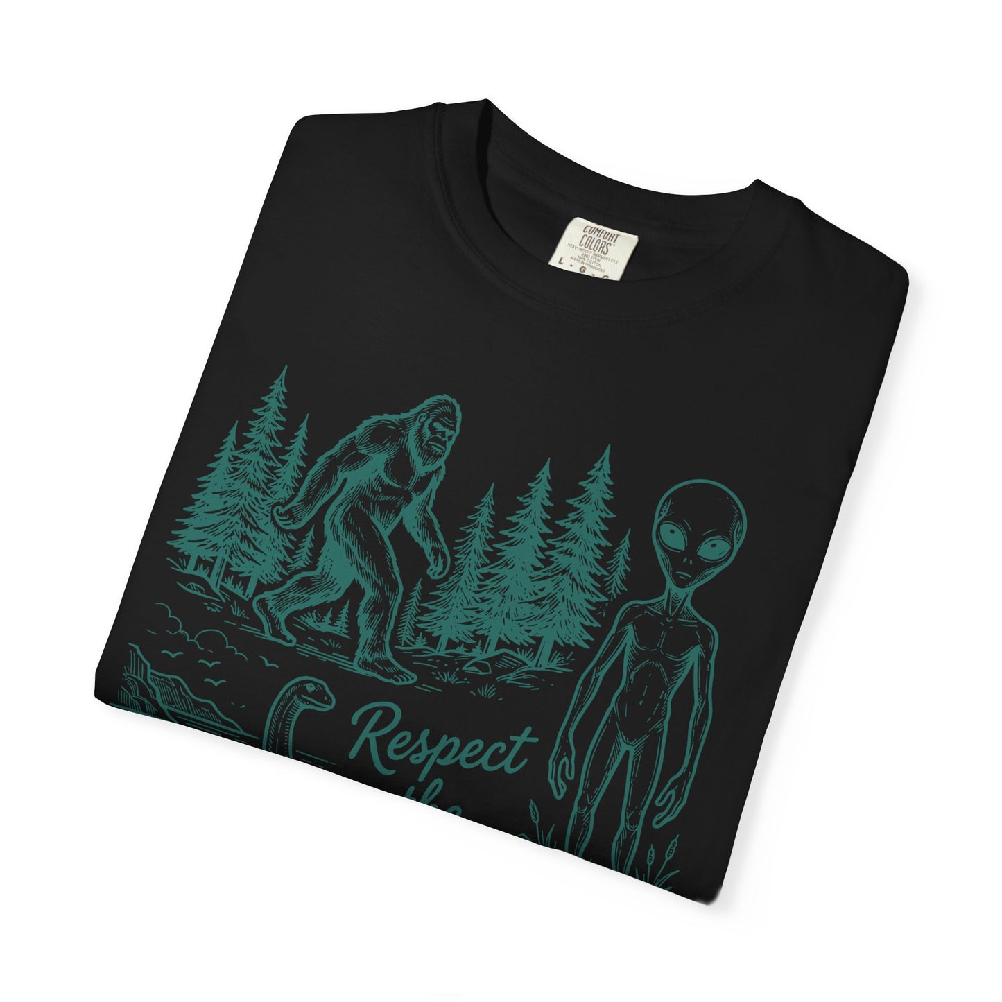 Respect the Local Alien T-Shirt — Retro UFO & Bigfoot Graphic Tee