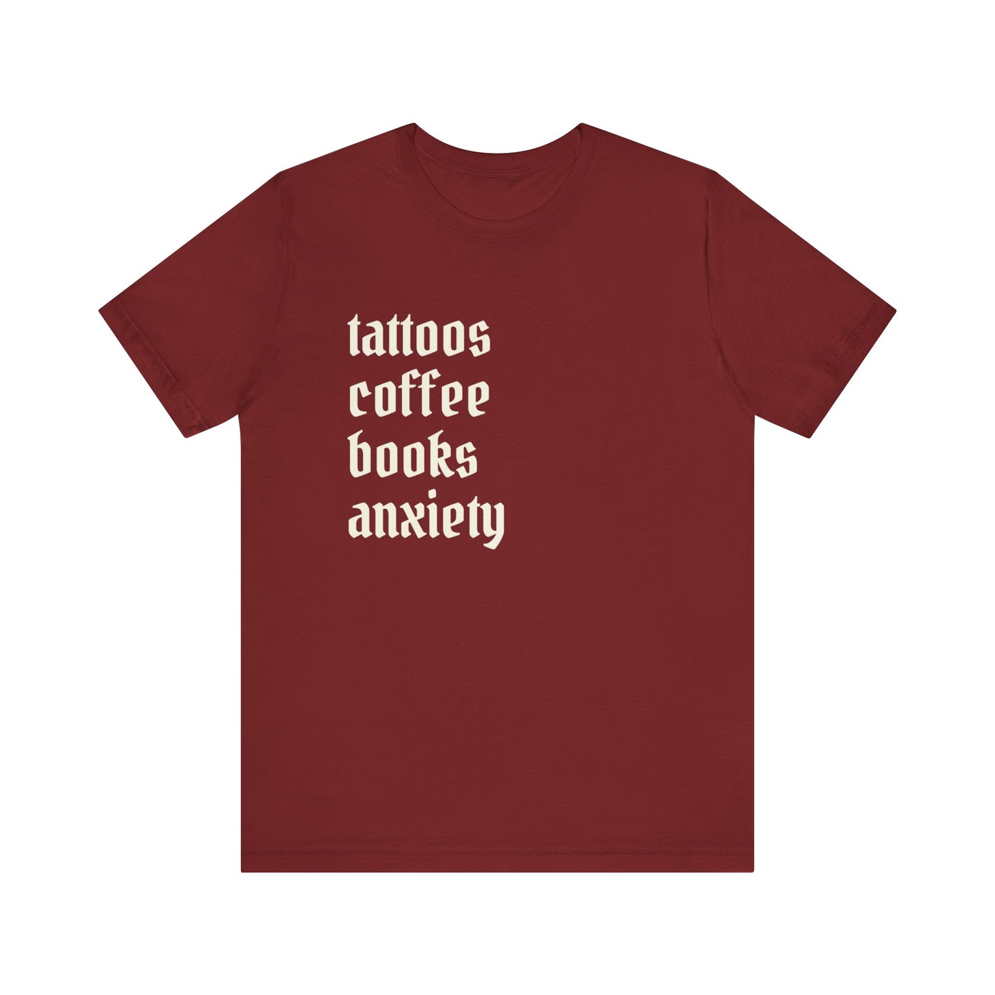 Tattoos coffee books anxiety