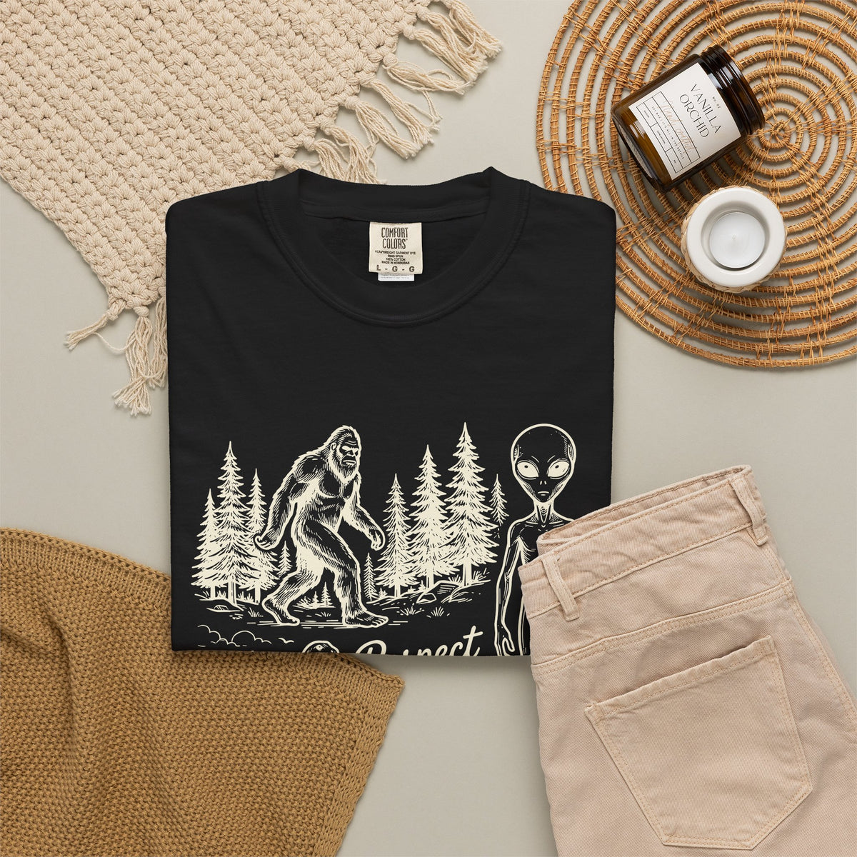 Respect the Locals Alien & Bigfoot Graphic T-Shirt